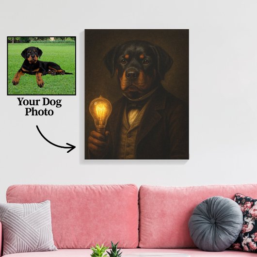 Aangepaste Hond Portret Canvas - Edele Stijl