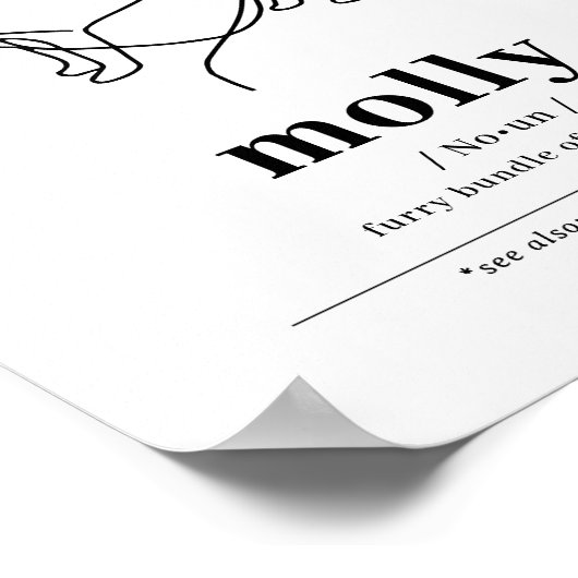 Aangepaste hond Portret Golden Retriever Line Art Poster (Hoek)