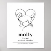 Aangepaste hond Portret Golden Retriever Line Art Poster (Voorkant)