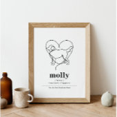 Aangepaste hond Portret Golden Retriever Line Art Poster