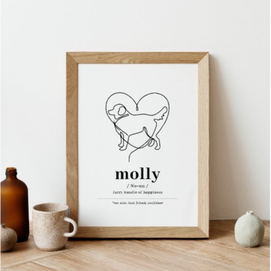 Aangepaste hond Portret Golden Retriever Line Art Poster