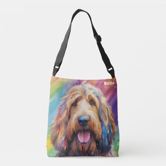 Aangepaste Hond Portret Tas, Gepersonaliseerd Wink Crossbody Tas (Achterkant)