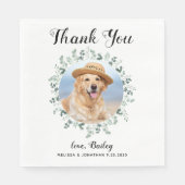Aangepaste Hond Trouwen Dank u Moderne Foto Servet (Voorkant)