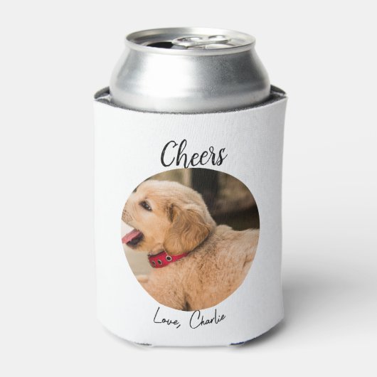 Aangepaste Hond Trouwgunst Hond van Eer Fotocheers Blikjeskoeler (Blikje Voorkant)