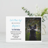 Aangepaste Hond Verjaardag Blauwe Poot Print Puppy Kaart (Staand voorkant)