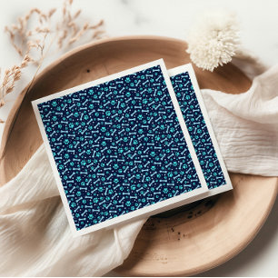 Aangepaste Hond Verjaardag Blauwe Poot Print Puppy Servet