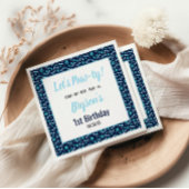 Aangepaste Hond Verjaardag Blauwe Poot Print Puppy Servet