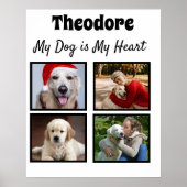 Aangepaste hond vier fotocollage poster (Voorkant)
