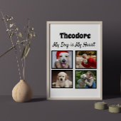 Aangepaste hond vier fotocollage poster