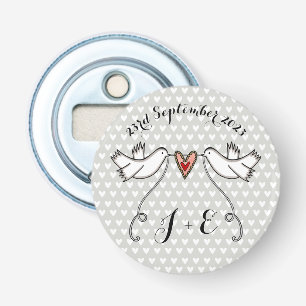 Aangepaste honden bruiloft flesopening voorvechter button flesopener