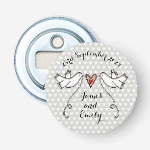Aangepaste honden bruiloft flesopening voorvechter button flesopener