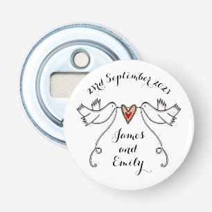 Aangepaste honden bruiloft flesopening voorvechter button flesopener