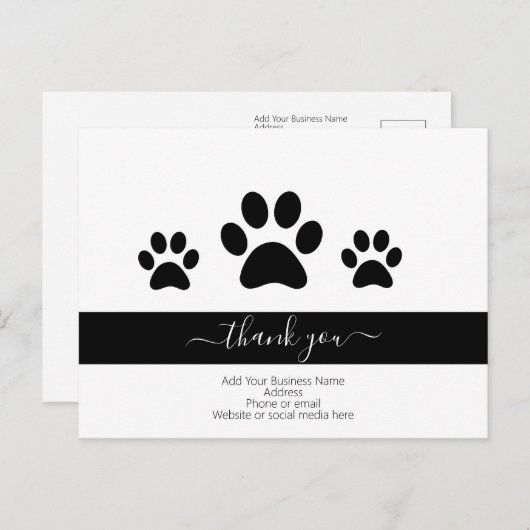 Aangepaste honden- en rugspits briefkaart (Voorkant / Achterkant)