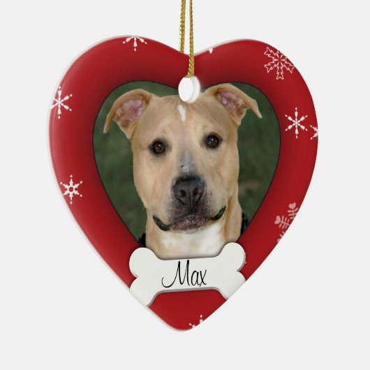 Aangepaste honden Foto Holiday Ornament (Rechts)