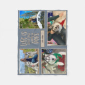 Aangepaste Honden Foto's & Namen - Vier Fotocollag Fleece Deken (Voorkant)