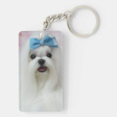 Aangepaste honden-sleutelhanger | 2 foto-uploaden sleutelhanger (achterkant)