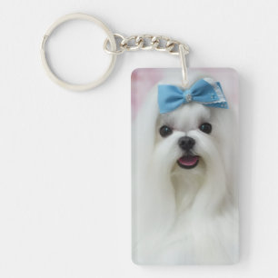 Aangepaste honden-sleutelhanger 2 foto-uploaden sleutelhanger
