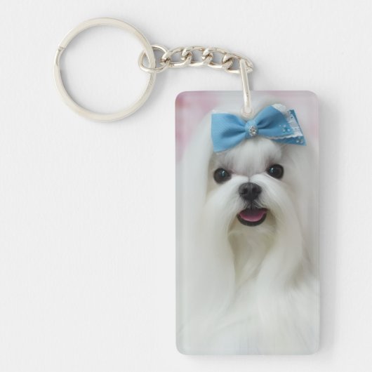 Aangepaste honden-sleutelhanger | 2 foto-uploaden sleutelhanger (Voorkant)