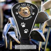 Aangepaste hondenfoto BESTE PAPA DOOR PAR Pawprint Golfheadcover
