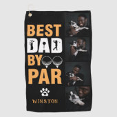 Aangepaste hondenfoto collage Beste Papa Par Golfhanddoek (Voorkant)
