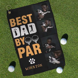 Aangepaste hondenfoto collage Beste Papa Par Golfhanddoek