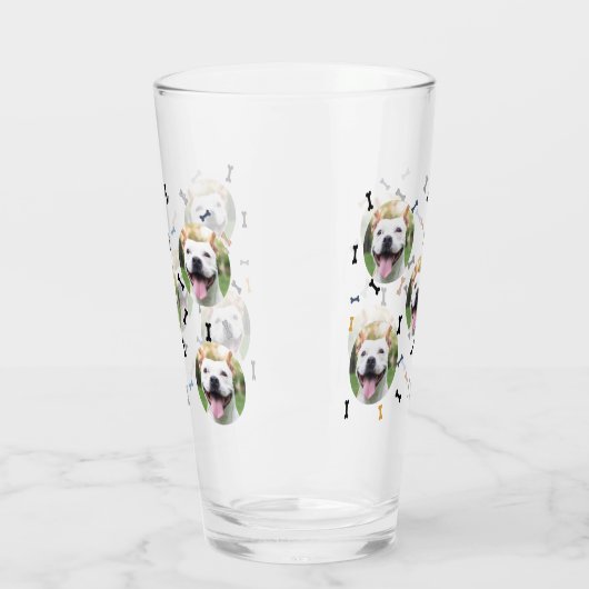 Aangepaste hondenfoto-collage-glazen beker (Links)