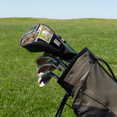 Aangepaste hondenfoto-collage met monogram en pers golfheadcover (Insitu)