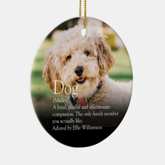 Aangepaste hondenfoto-definitie keramisch ornament (Rechts)