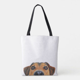 Aangepaste hondenfoto dubbelzijdige boodschappenta tote bag