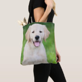 Aangepaste hondenfoto dubbelzijdige tote tas (Dichtbij)