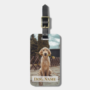 Aangepaste hondenfoto- en naam-bagagelabels voor a bagagelabel