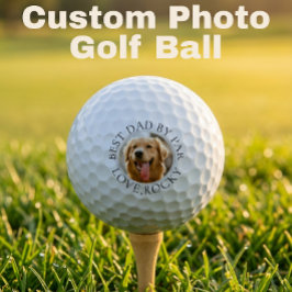 Aangepaste hondenfoto-golfbal – Beste papa volgens Golfballen