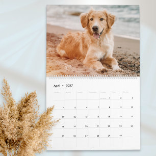Aangepaste hondenfoto huisdierliefhebber eenvoudig kalender