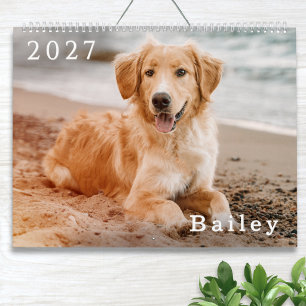 Aangepaste hondenfoto huisdierliefhebber eenvoudig kalender