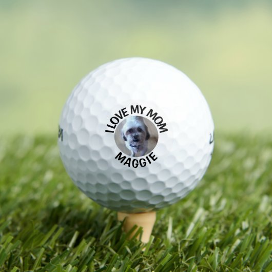 Aangepaste hondenfoto Ik hou van mijn moeder golfb Golfballen (Insitu Shirt)
