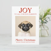 Aangepaste Hondenfoto Joy Dog Walker Feestdagenkaart (Staand voorkant)
