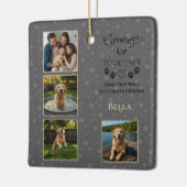 Aangepaste hondenfoto keramisch ornament (Links)