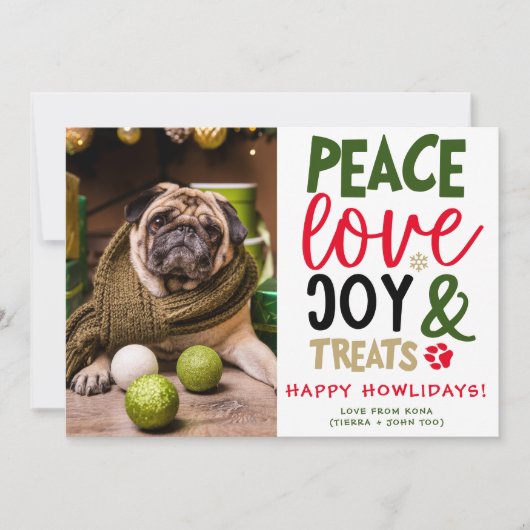 Aangepaste Hondenfoto Kerstfeest Afbeelding gepers Feestdagenkaart (Voorkant)