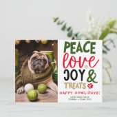 Aangepaste Hondenfoto Kerstfeest Afbeelding gepers Feestdagenkaart (Staand voorkant)