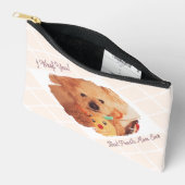 Aangepaste hondenfoto melkbeige poedel-moeder cade etui (Open)