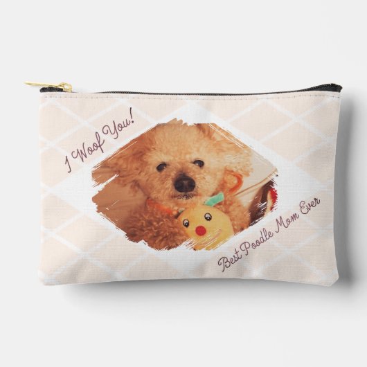 Aangepaste hondenfoto melkbeige poedel-moeder cade etui (Voorkant)