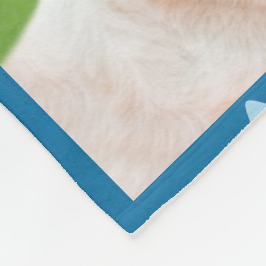 Aangepaste hondenfoto met hondennaam fleece deken (Hoek)