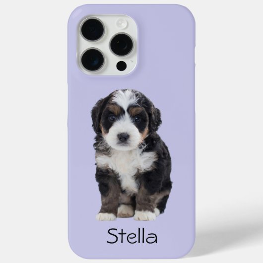 Aangepaste hondenfoto - Misty Lila met Pet Name - Case-Mate iPhone Case (Achterkant)