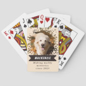 Aangepaste hondenfoto naam grappige modderklat pokerkaarten (Achterkant)