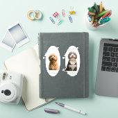 Aangepaste hondenfoto naam Ik woef je hartelijk ca Sticker (iPad Cover)