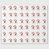 Aangepaste hondenfoto & naam - Minimale feestdagen Cadeaupapier (Vlak)