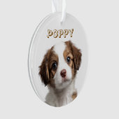 Aangepaste Hondenfoto & Naam Vakantie Ornament (voorkant)