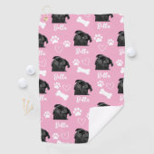 Aangepaste hondenfoto Pet Lover Pink Instagram Golfhanddoek (Insitu)
