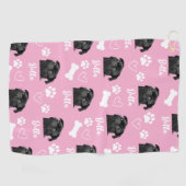 Aangepaste hondenfoto Pet Lover Pink Instagram Golfhanddoek (Horizontaal)