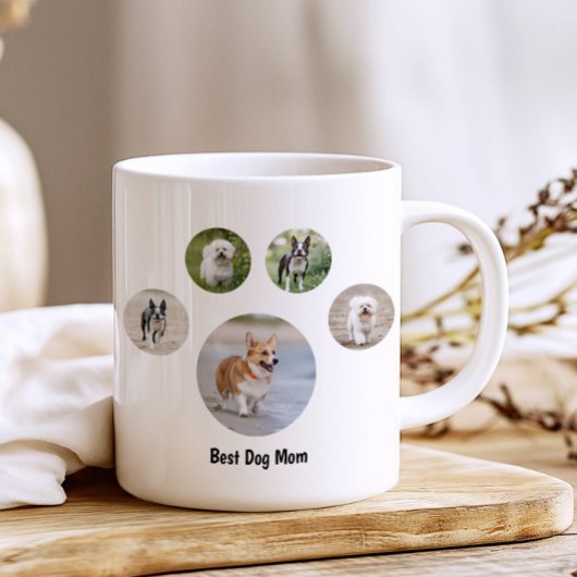 Aangepaste hondenfoto pootafdruk koffiemok